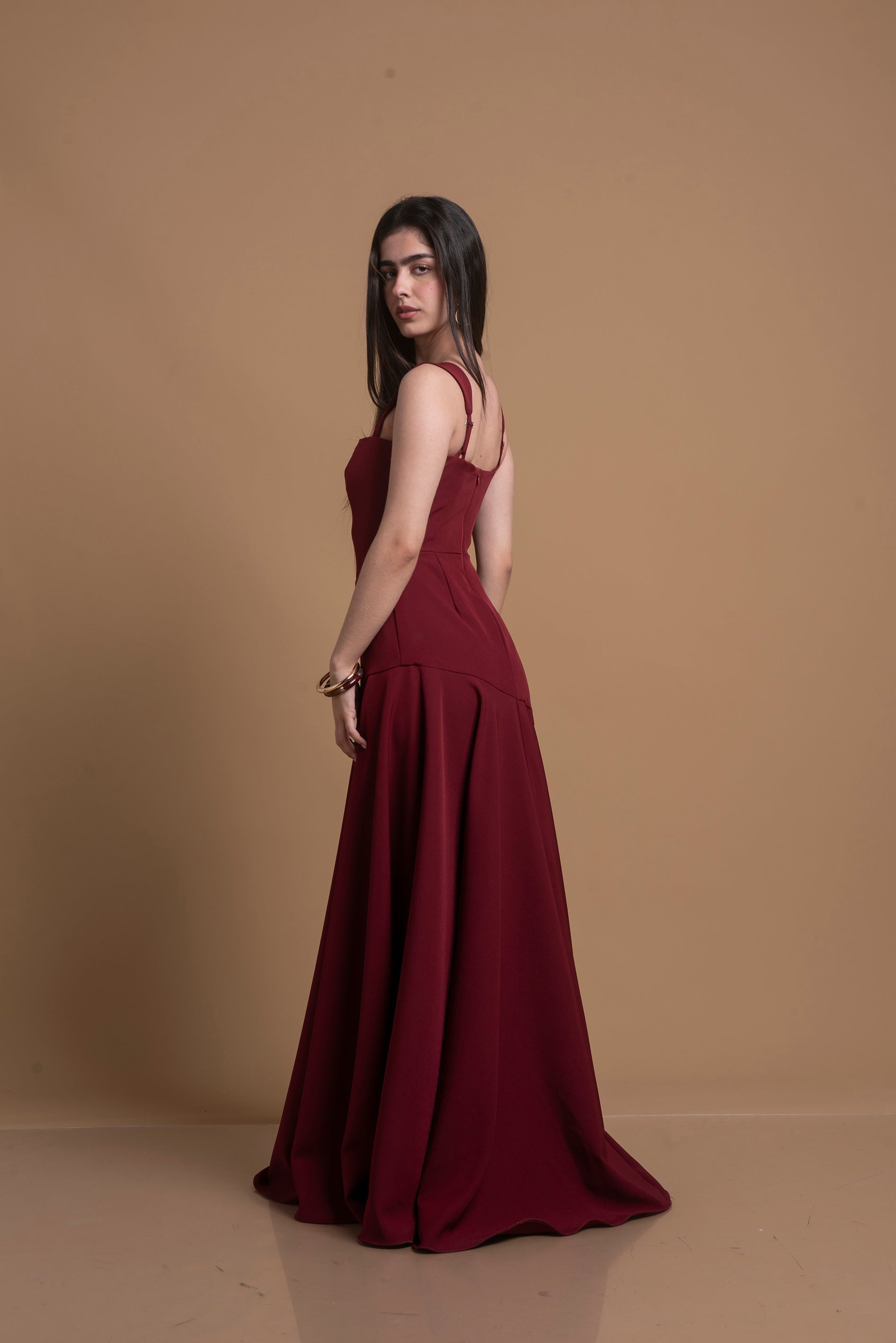 Vestido Bordeaux Vino – Largo de Gala