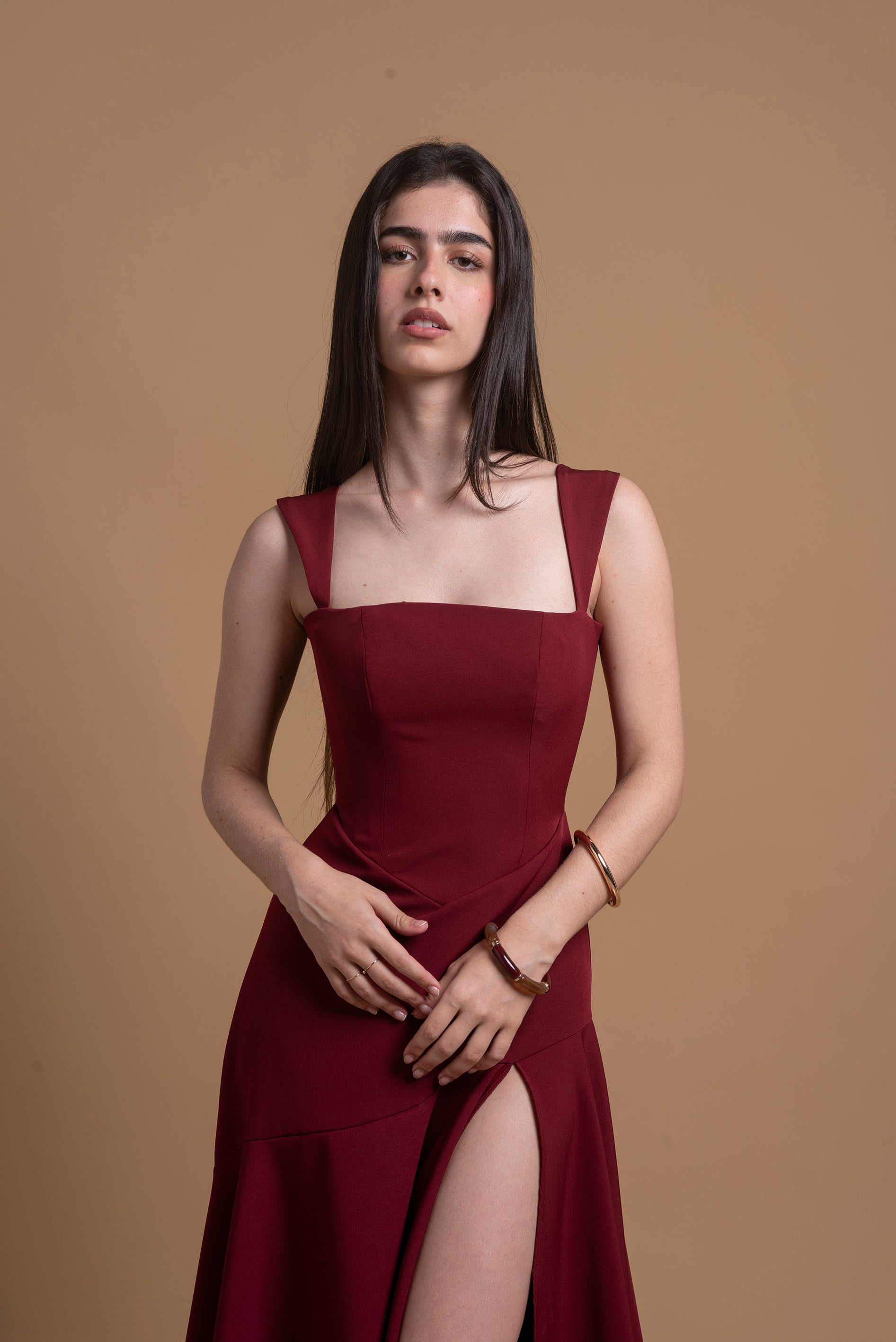 Vestido Bordeaux Vino – Largo de Gala