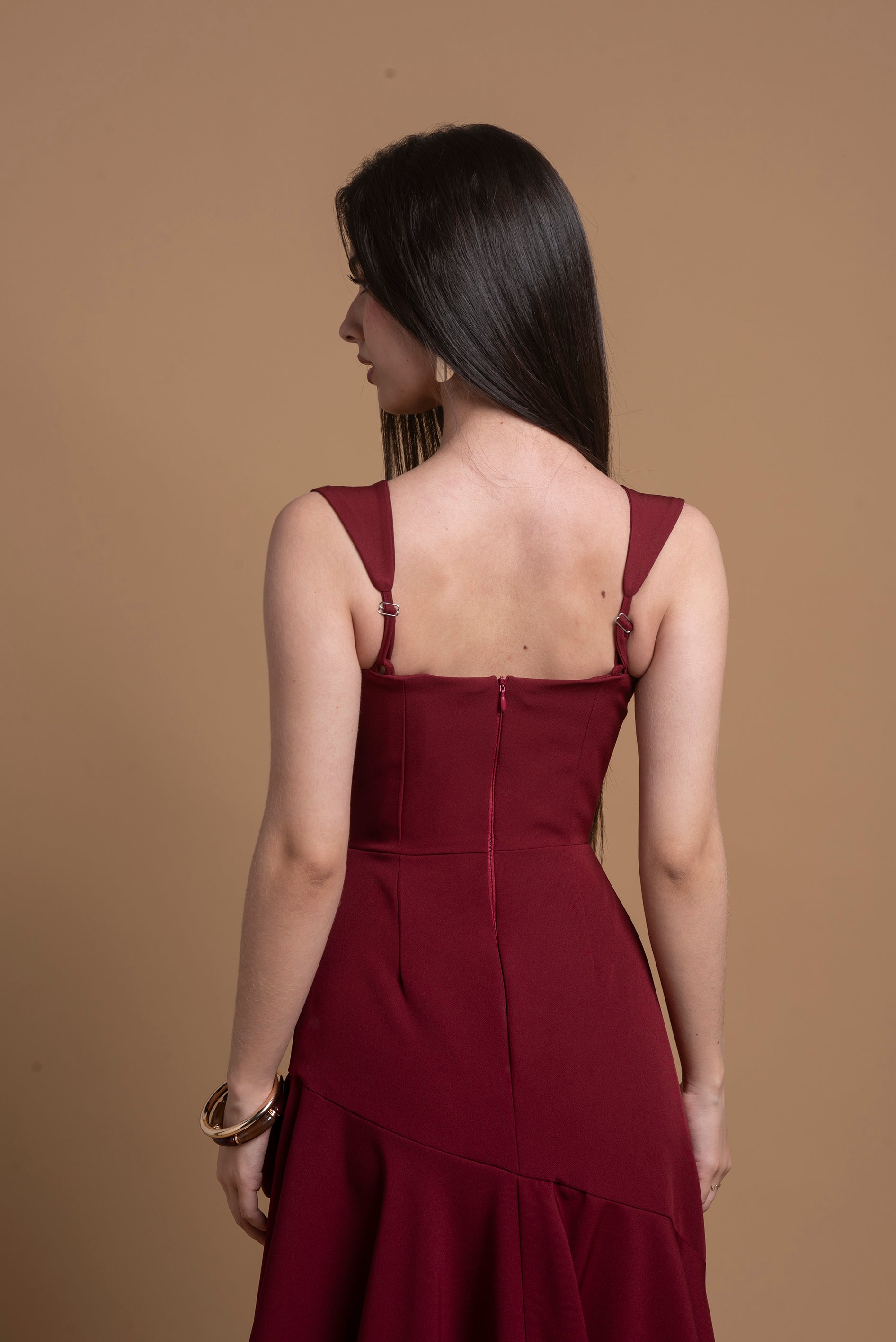 Vestido Bordeaux Vino – Largo de Gala